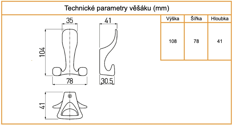 Nabytkovy vesak Ledo tabulka